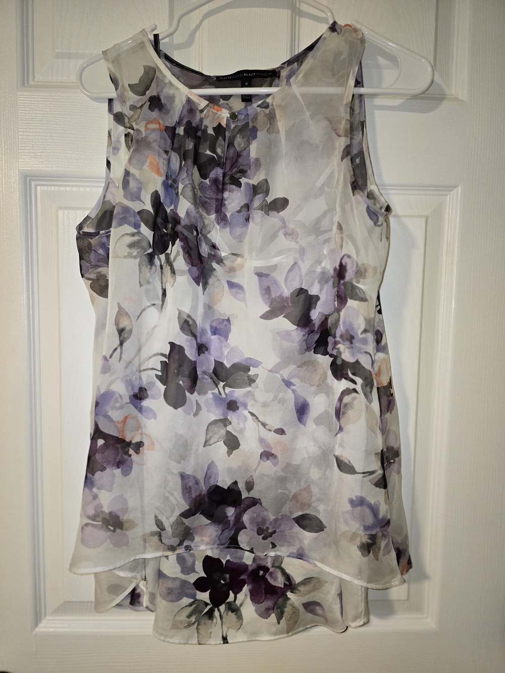 Sleeveless Floral Chiffon Layered Top in Lavender and Purple